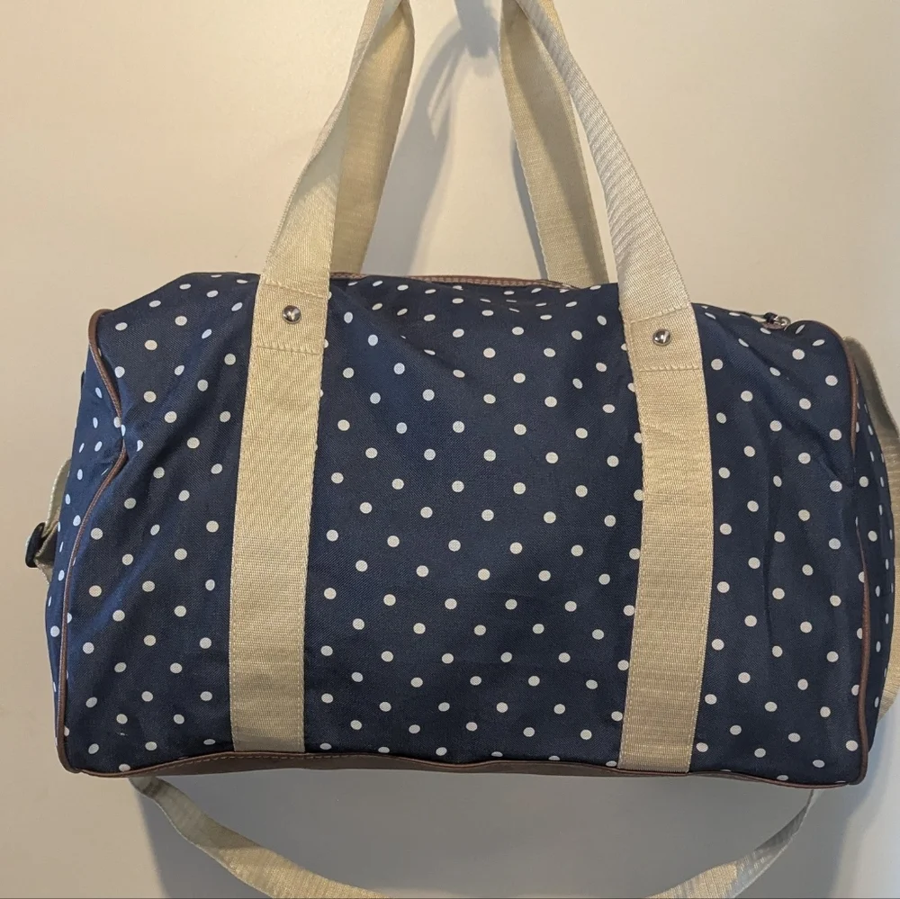 Lily Zen Bloom Polka Dot Weekender Travel Carry-on Bag Duffel 17" X 13" X 8" - Picture 2 of 11